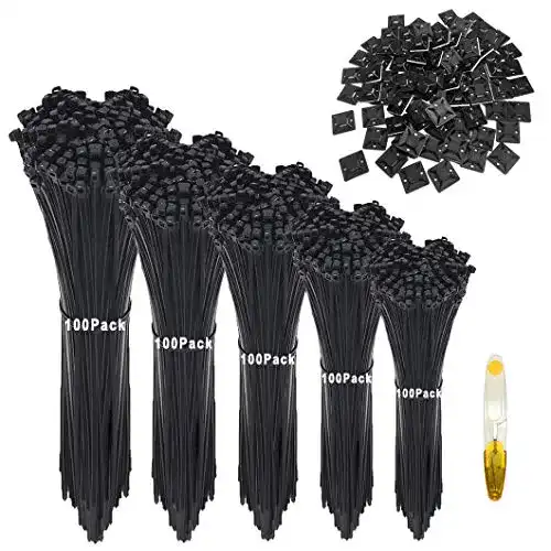 Kabelbinder Hipeqia Profi Schwarz Set, 500 Stück