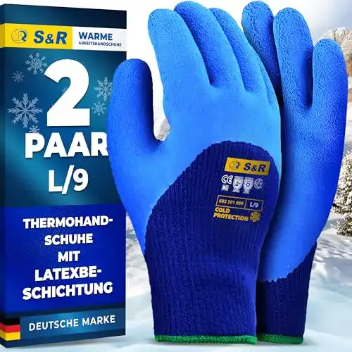 Arbeitshandschuhe Winter S&R 2 Paar Winter Arbeitshandschuhe