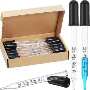 Glaspipette TecUnite Glas Flüssigkeit Tropfen, 1 ml, 20 Packung