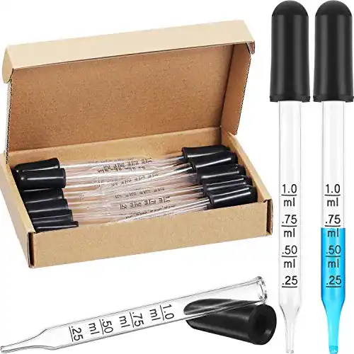Glaspipette TecUnite Glas Flüssigkeit Tropfen, 1 ml, 20 Packung