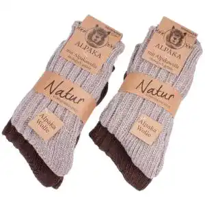 Wintersocke Brubaker 4 Paar Alpaka Socken Brauntöne 100% Alpaka