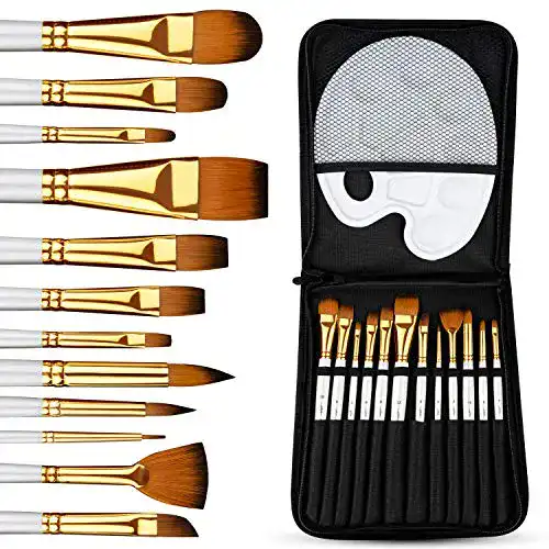 Aquarellpinsel Pitello 12er Pinselset mit Palette und Tasche