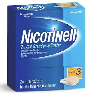 Nikotinpflaster Nicotinell 7 mg/24-Stunden-Pflaster, Stärke 3, 14 St.
