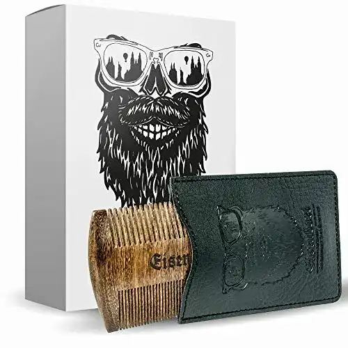 Bartkamm Eisenbart doppelseitig Holz, Taschenkamm antistatisch