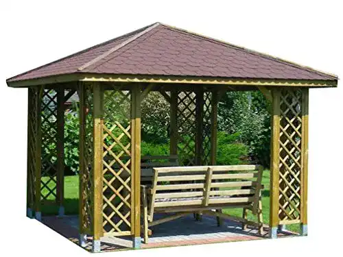 Pavillon Holz Stan-Wood MIT HOLZDACH 3m x 3m