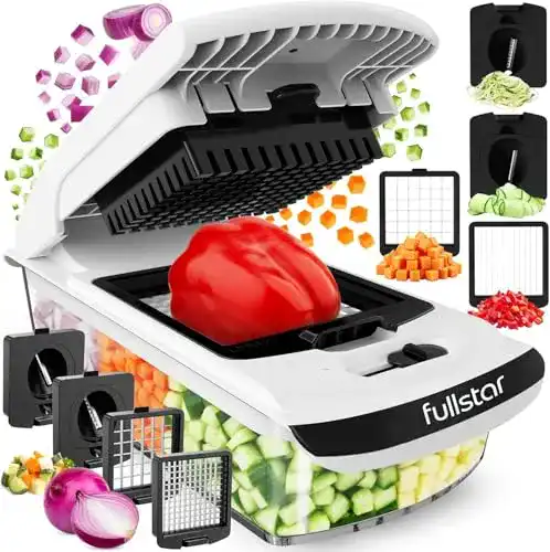 Tomatenschneider fullstar Gemüseschneider 4 in 1 mit Behälter