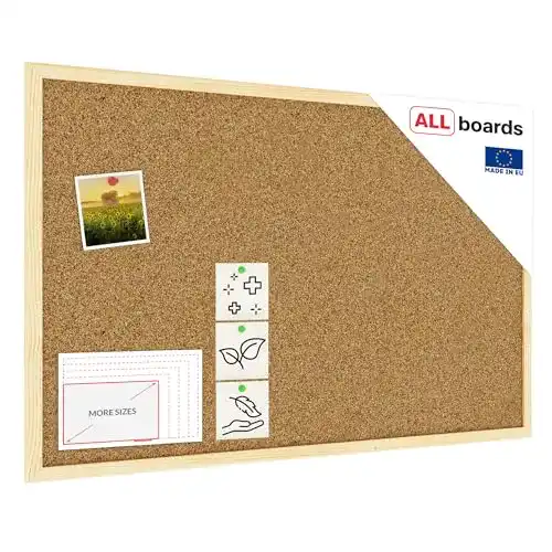 Korkwand ALLboards Pinnwand mit Holz Rahmen 80x50cm