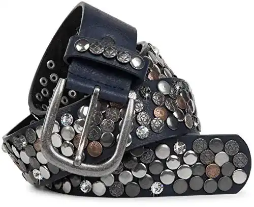 Gürtel Damen styleBREAKER Damen Nietengürtel Vintage Design