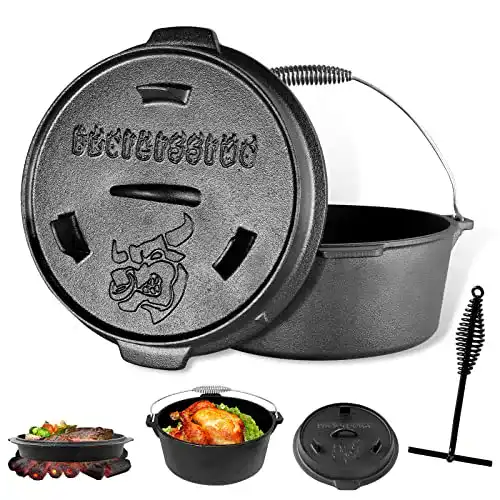 Dutch Oven ohne Füße BROILISSIMO Dutch Oven Set Gusseisen