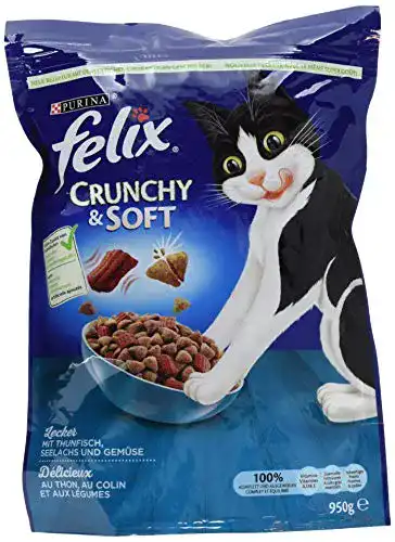 Felix-Trockenfutter Felix Crunchy und Soft Thunfisch, 950 g