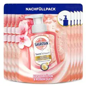 Schaumseife Sagrotan Samt-Schaum Kirschblüte & Rose 8×250 ml