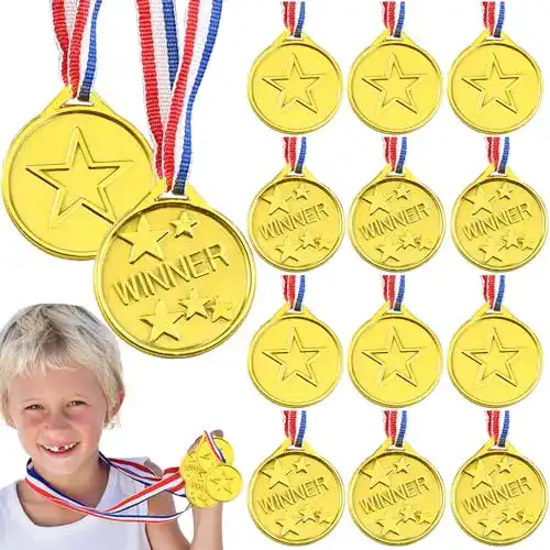 Goldmedaillen GOLDGE 12 x Gewinner Medaillen Gold Kunststoff