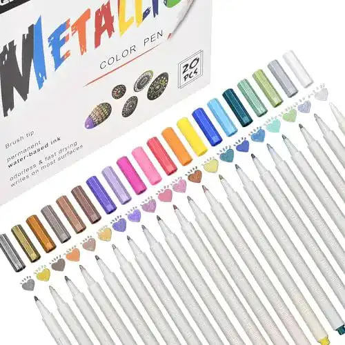 Acrylstifte DealKits Permanent Metallic Marker Stifte, 20 Farben