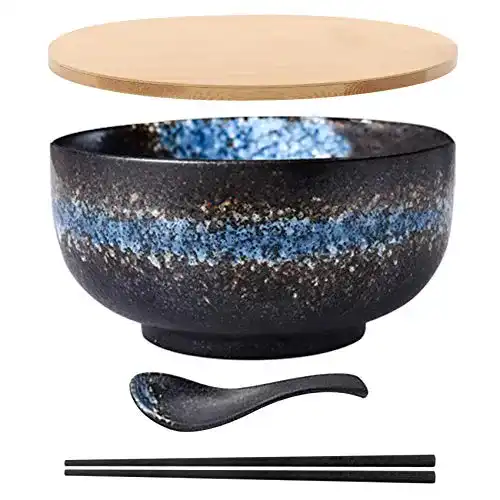 Ramen-Schüssel MUXUE Japanische Schüssel mit Deckel Löffel