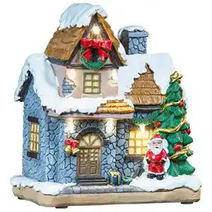 Weihnachtsdorf infactory: Deko-Weihnachtshaus mit Santa Claus