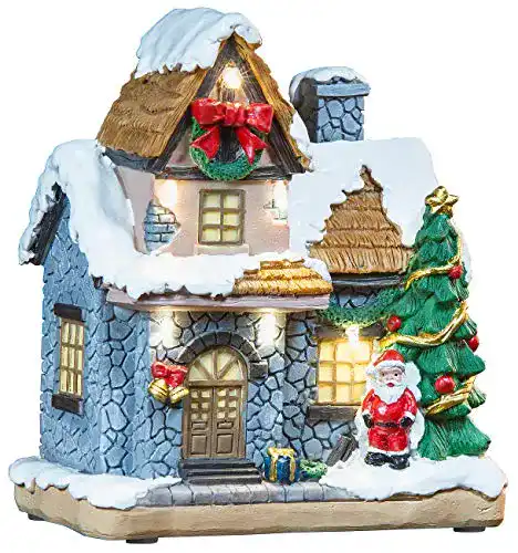 Weihnachtsdorf infactory: Deko-Weihnachtshaus mit Santa Claus