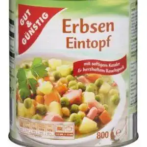 Doseneintopf Gut & Günstig Erbsen Eintopf mit saftigem Kassler