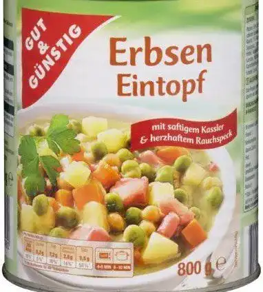 Doseneintopf Gut & Günstig Erbsen Eintopf mit saftigem Kassler