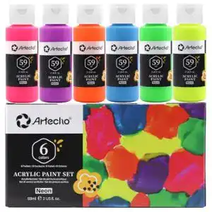Neonfarben Artecho Fluoreszierende Schwarzlicht Farbe 6×59 ml