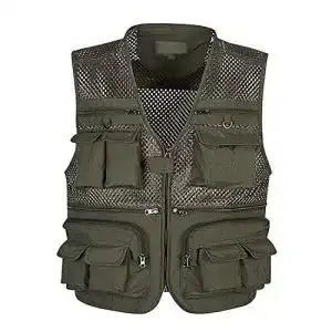 Anglerweste semen Herren Outdoor Weste Safari Weste mit Vielen praktischen Taschen