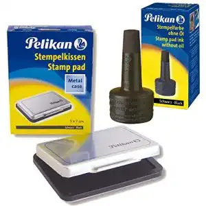 Stempelkissen Pelikan 3, getränkt, 70x50mm + 28ml Farbe Schwarz