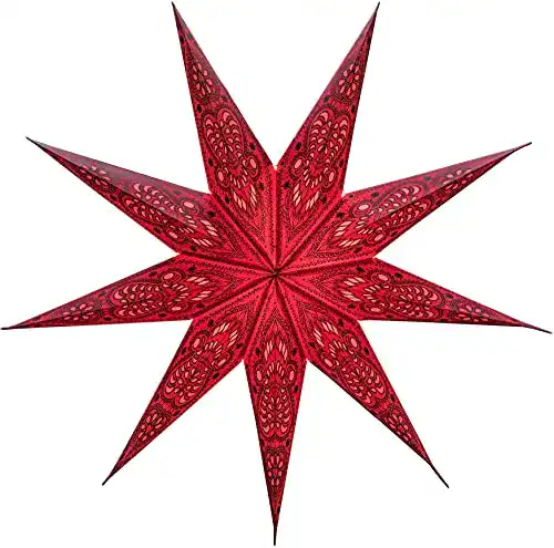Adventsstern JustStars Papierstern, Set mit Kabel und LED