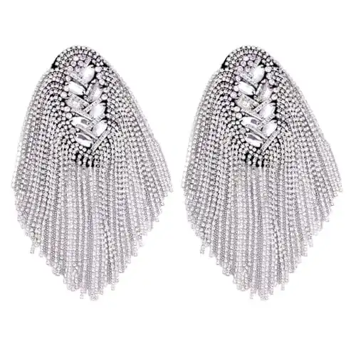 Epaulette SOIMISS 1 Paar Silber Quaste Epaulet Strass