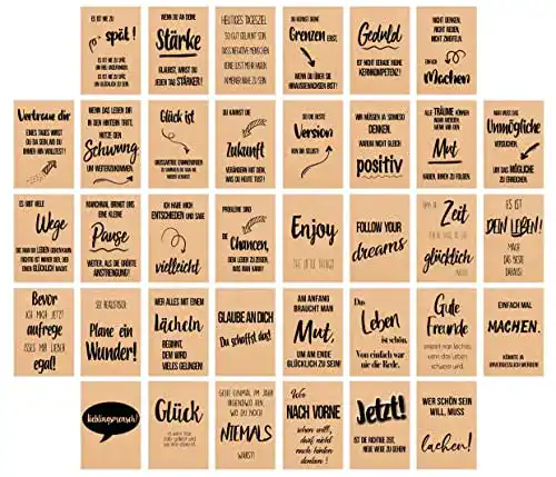 Spruchkarten Edition Seidel Set 36 Postkarten auf Kraftpapier