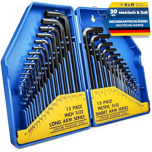 Innensechskantschlüssel S&R Satz HX, 30-tlg. 0,7-10 mm Metrisch