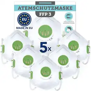 FFP3-Maske mit Ventil Natureflow Maske FFP 3 5 Stück