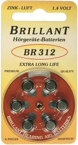 Hörgerätebatterien-312 Brillant 60 X BR 312