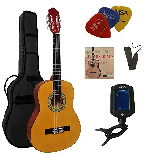Linkshänder-Gitarre MSA 3/4 GITARRE – KONZERTGITARRE IM SET