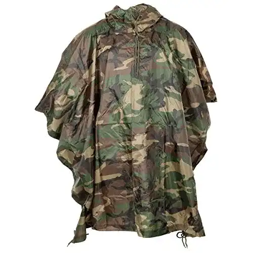 Regenponcho-Jagd MFH US Poncho Ripstop Woodland