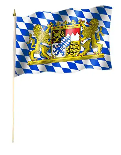 Bayern-Flagge Stockflagge/Stockfahne Bayern mit Löwen Flagge