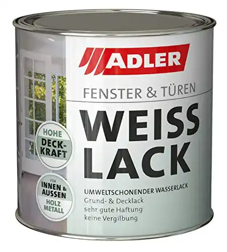 Fensterlack ADLER Fenster- und Türenlack – Weißlack matt 2,5 Liter
