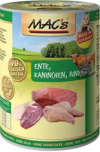 MACs-Hundefutter MAC’s Ente, Kaninchen & Rind 6 X 400 G