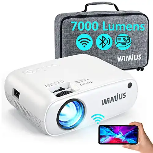 WiFi-Mini-Beamer WiMiUS WiFi Bluetooth Beamer, 7000 L Mini