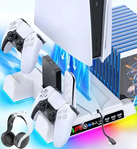 PS5-Standfuß OIVO PS5 Standfuß mit 3 Stufen Lüfter und PS5