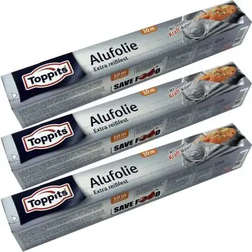 Alufolie Toppits Drei Aluminiumfolien extra reißfest