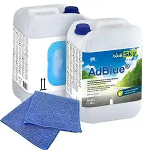 AdBlue Kruse 2X 10 L blueSky ® inkl. Ausgießer + Microfasertuch