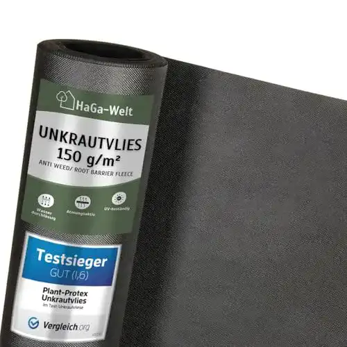 Unkrautvlies 150g HaGa ® Reißfestes Unkrautvlies 2m x 1m