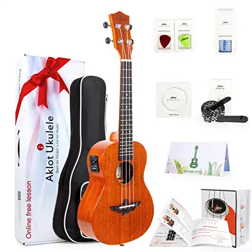 Die beste Konzert-Ukulele AKLOT Elektrisch Konzert 23 Zoll Ukulele mit EQ 2026 Test Bestseller Konzert-Ukulele AKLOT Elektrisch Konzert 23 Zoll Ukulele mit EQ