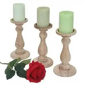Kerzenständer Mendler 3er Set T361AM, Shabby-Look