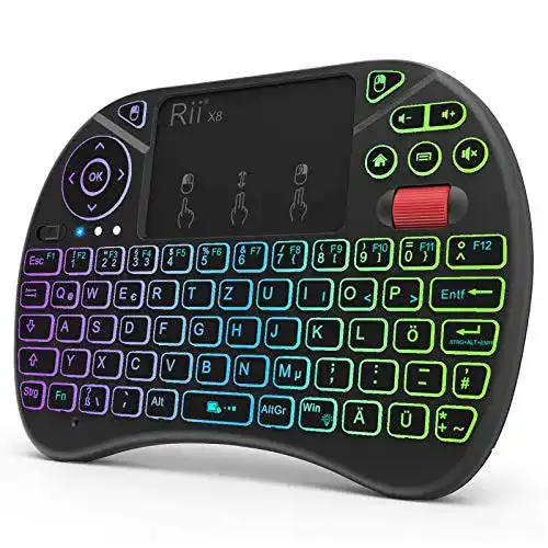 Mini-Tastatur Rii Mini Tastatur mit Touchpad, Smart TV Tastatur