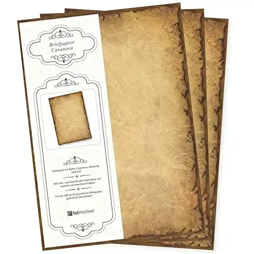 Die beste Vintage-Papier tatmotive Altes Briefpapier CASANOVA 50 Blatt 2026 Test Bestseller Vintage-Papier tatmotive Altes Briefpapier CASANOVA 50 Blatt