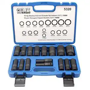 Schlagschrauber-Nüsse CCLIFE 16tlg 1/2″ Schlagschrauber Nüsse Set