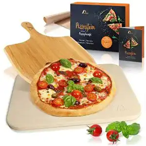Pizzastein (rechteckig) Amazy Pizzastein inkl. Bambus Pizzaschaufel