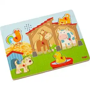 Steckpuzzle HABA 303179 – Sound-Greifpuzzle Auf dem Land