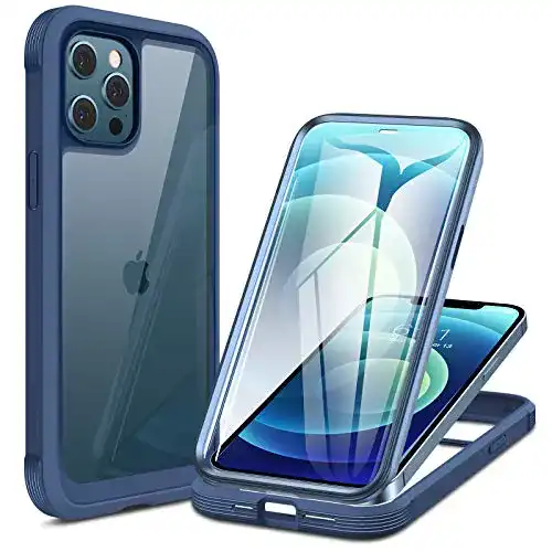 iPhone-12-Hülle Miracase 360 Grad Hülle, mit Displayschutzfolie