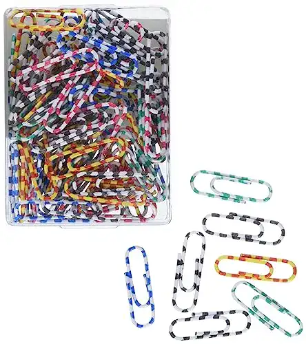 Büroklammern TSI 48019 28 mm, 100-er Packung, farbig gestreift